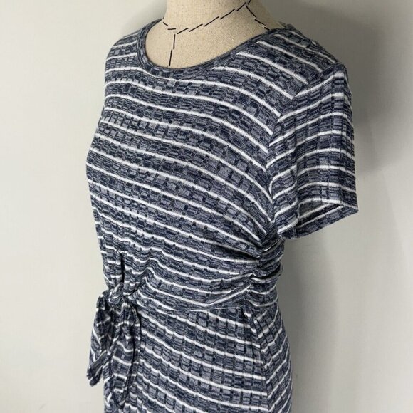 KAARI Blue Maxi Long Striped Dress Comfy Size S Revolve Knit Nautical stretch - Picture 2 of 9